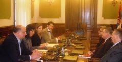 13 February 2013 The members of the Parliamentary Friendship Group with Poland in meeting the Polish Ambassador to Serbia